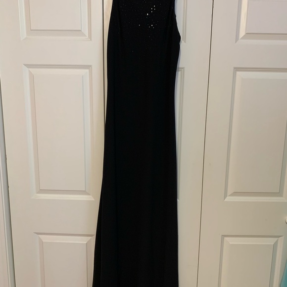 Black beaded long dress, size 10 - Picture 3 of 5